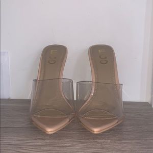 EGO stiletto heels clear